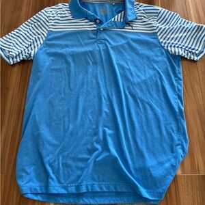 Puma Blue and White Polo Shirt Sporty Design